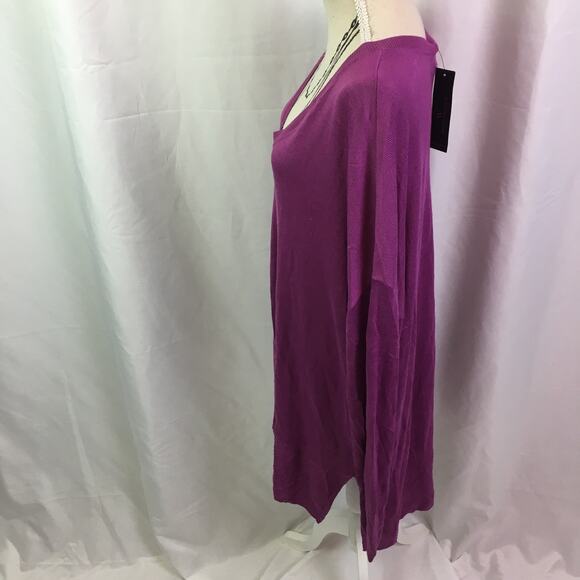 Worthington V Neck Hi Low Sweater Lavender Large - Picture 8 of 15